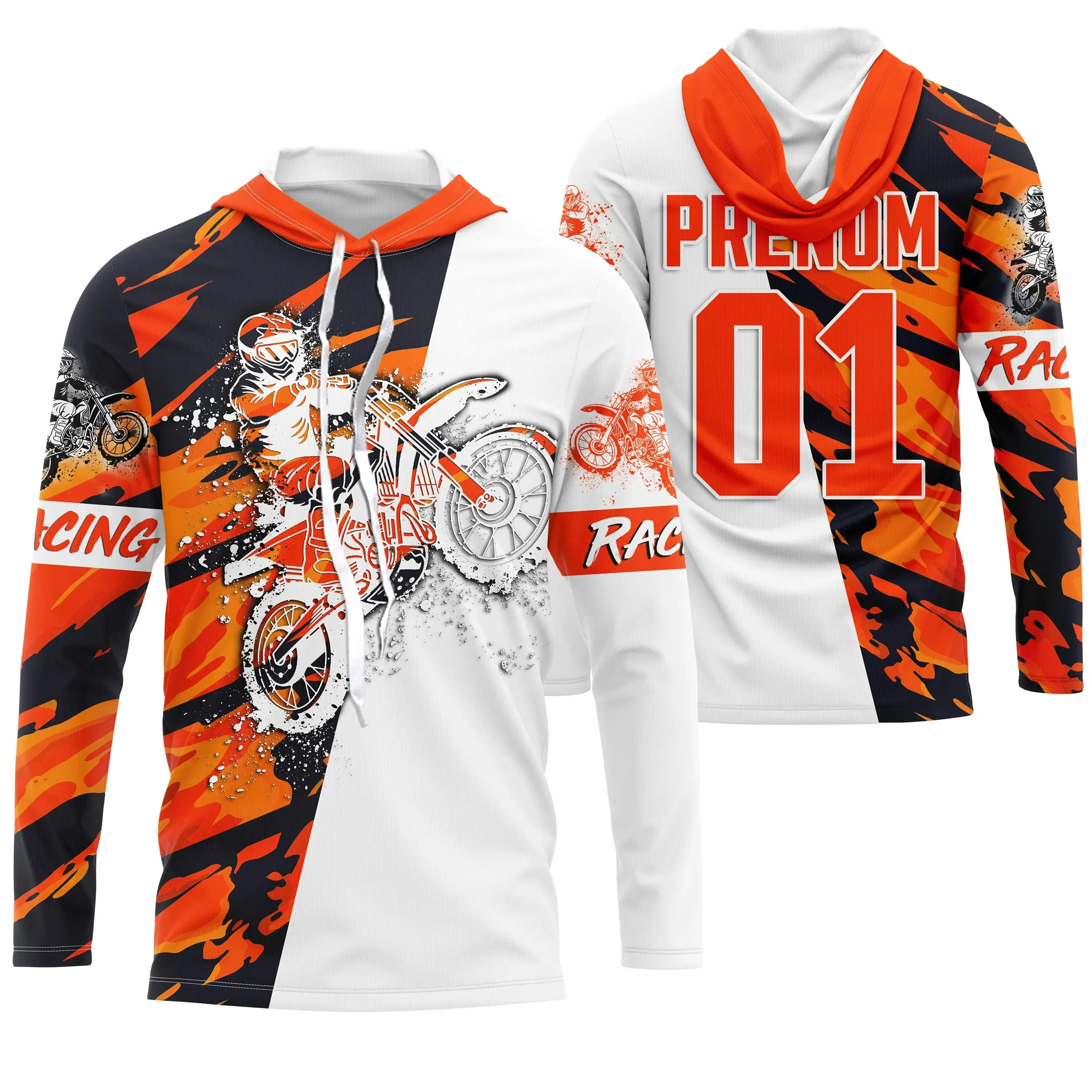 Maillot Cross Personnalisé Protection UV, Cadeau Original Pilote MX, T-shirt Moto Racing - CT21122206