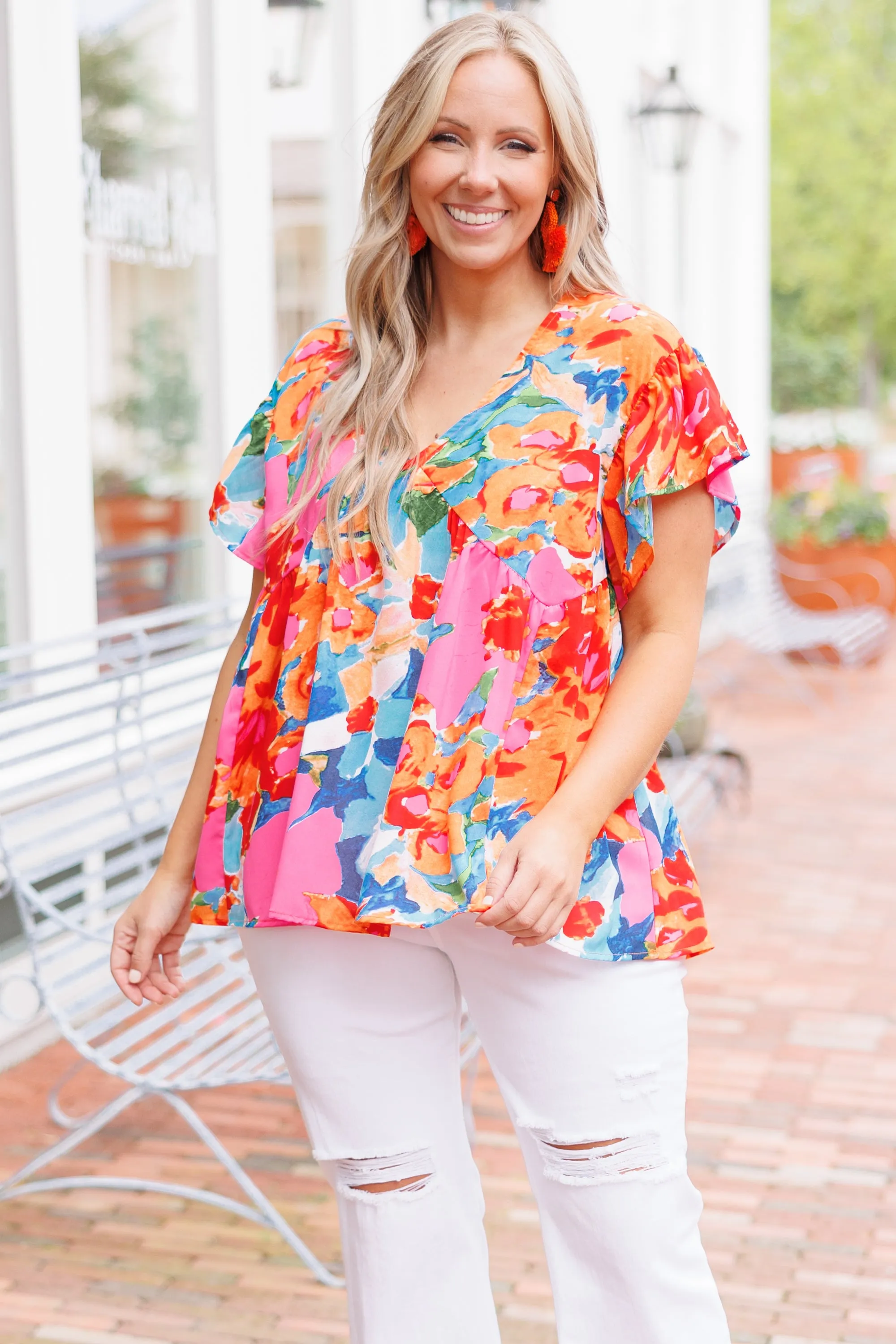 Making My Day Top, Fuchsia Multi