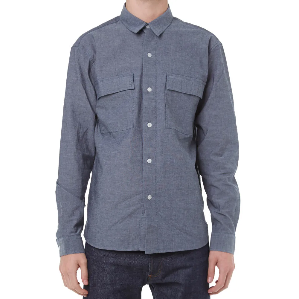 MHL by Margaret Howell Double Pocket Chambray OvershirtIndigo