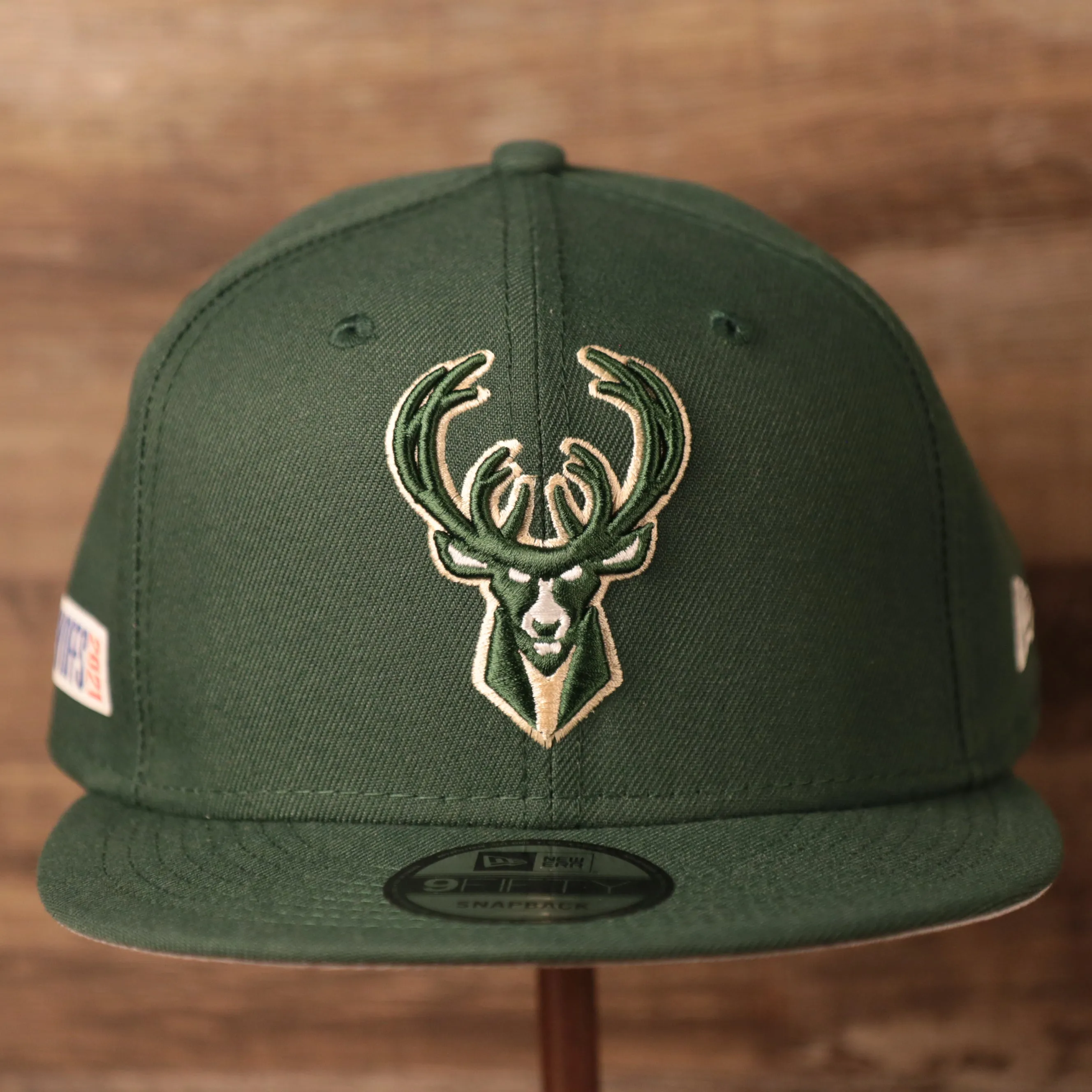 Milwaukee Bucks 2021 NBA Playoff Side Patch Green 9Fifty Gray Bottom Side Patch Snapback Hat