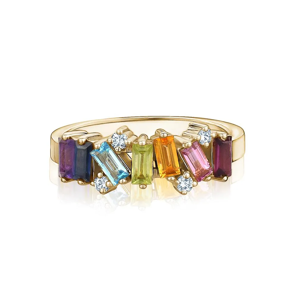 Multi Color Gemstone Ring