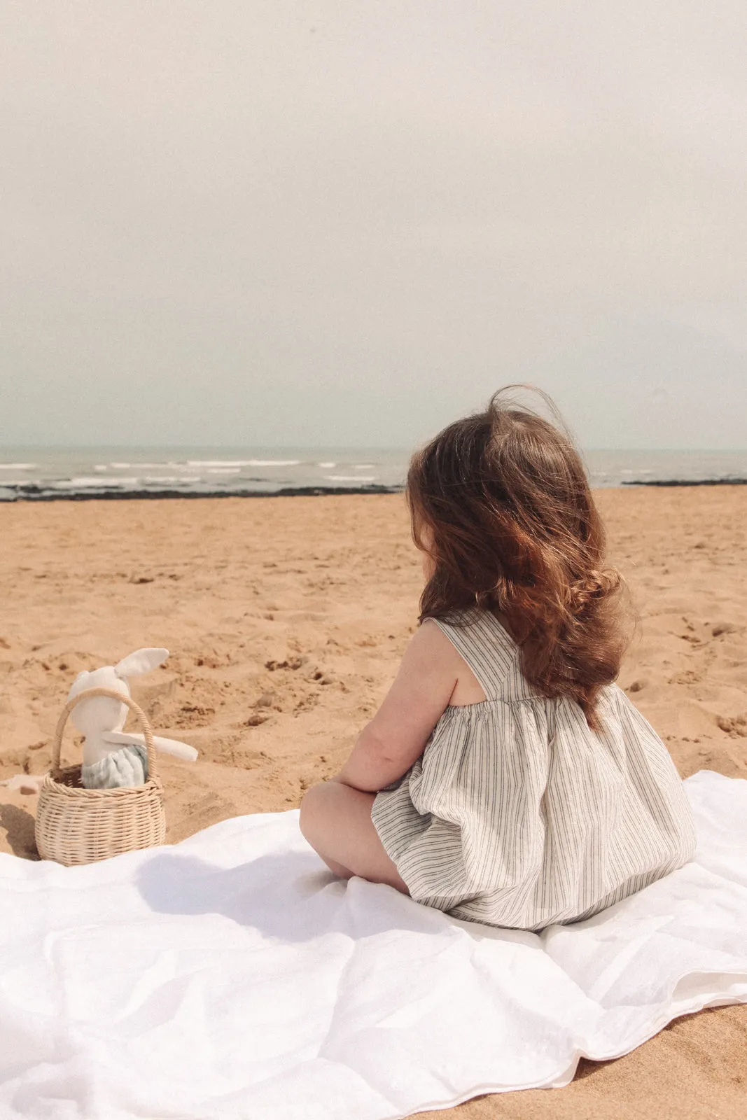 Navy Blue Stripe Soft Cotton Stripe Romper