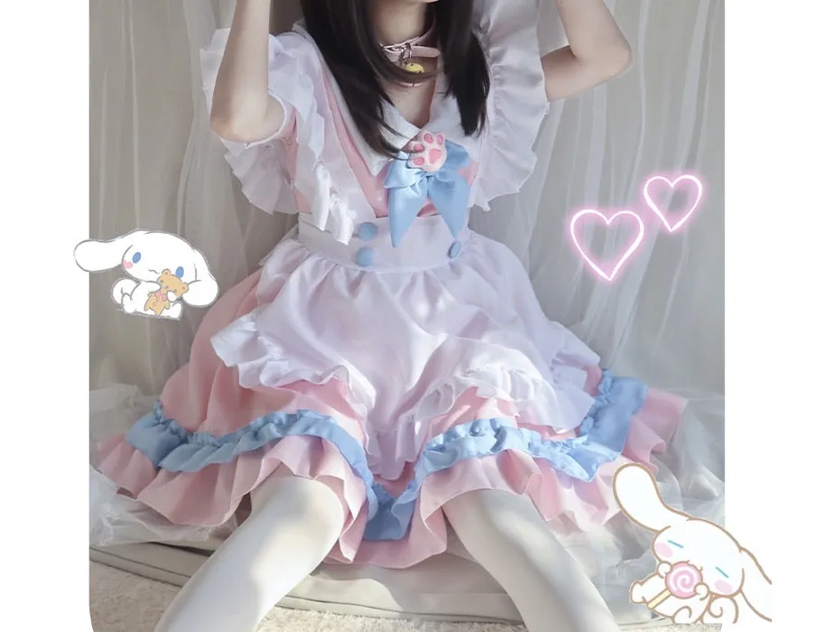 Neko cat pink maid costume cosplay