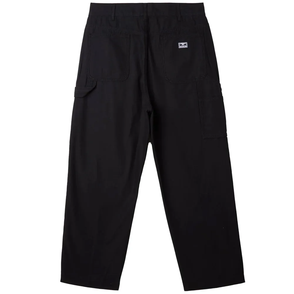 OBEY BIG TIMER TWILL PRINTED CARPENTER PANT // DIGITAL BLACK