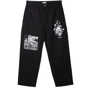 OBEY BIG TIMER TWILL PRINTED CARPENTER PANT // DIGITAL BLACK