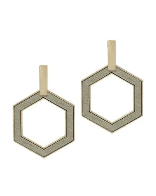 Open Hexagon Earrings