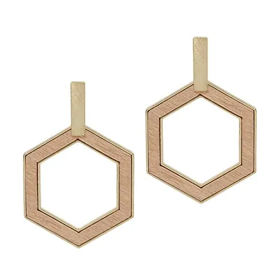 Open Hexagon Earrings