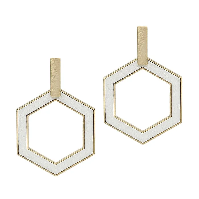 Open Hexagon Earrings