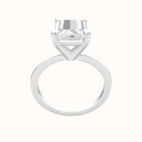 Open Solitaire Engagement Ring With High Set Four Prong Head