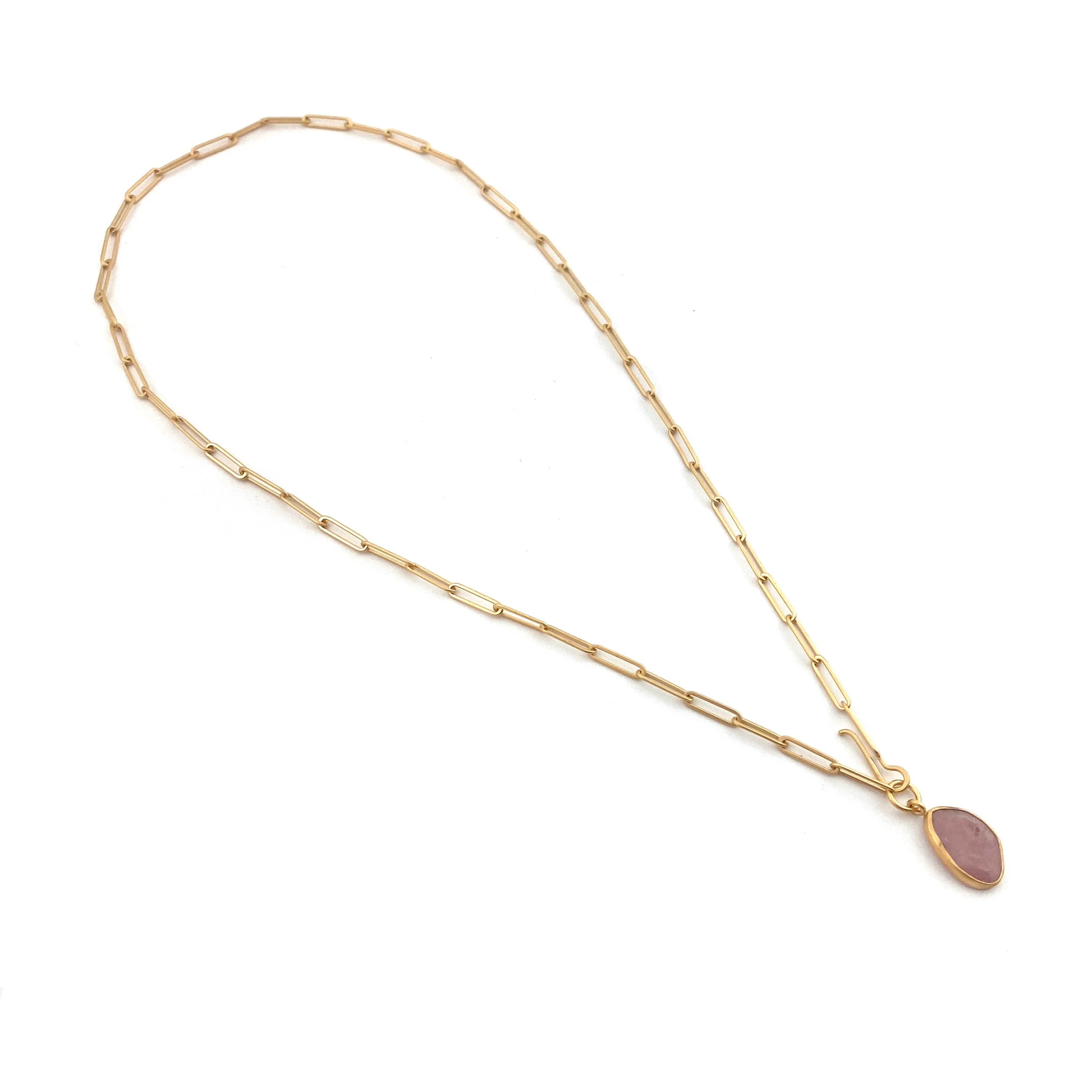 Pink Sapphire & Gold Vermeil Necklace