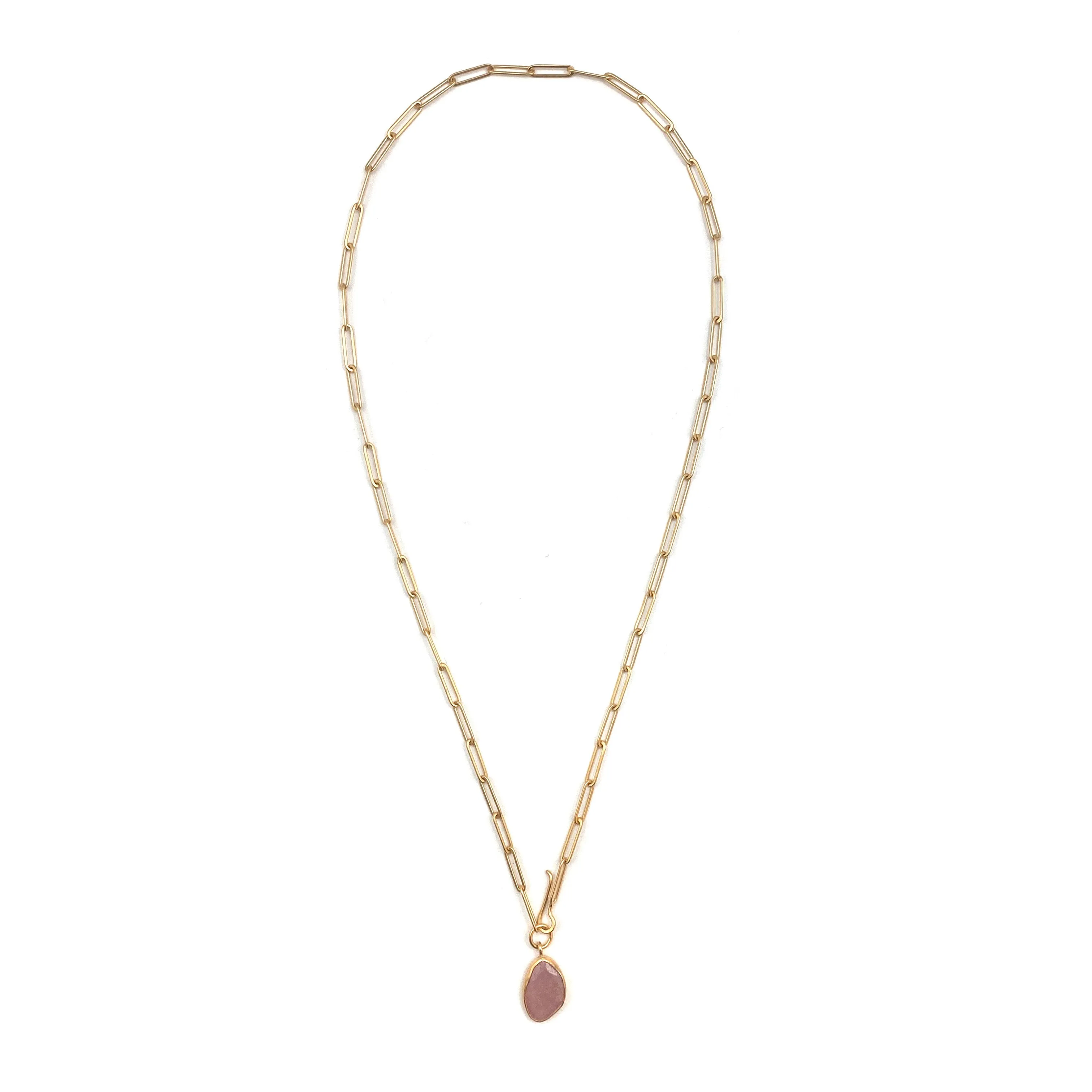 Pink Sapphire & Gold Vermeil Necklace