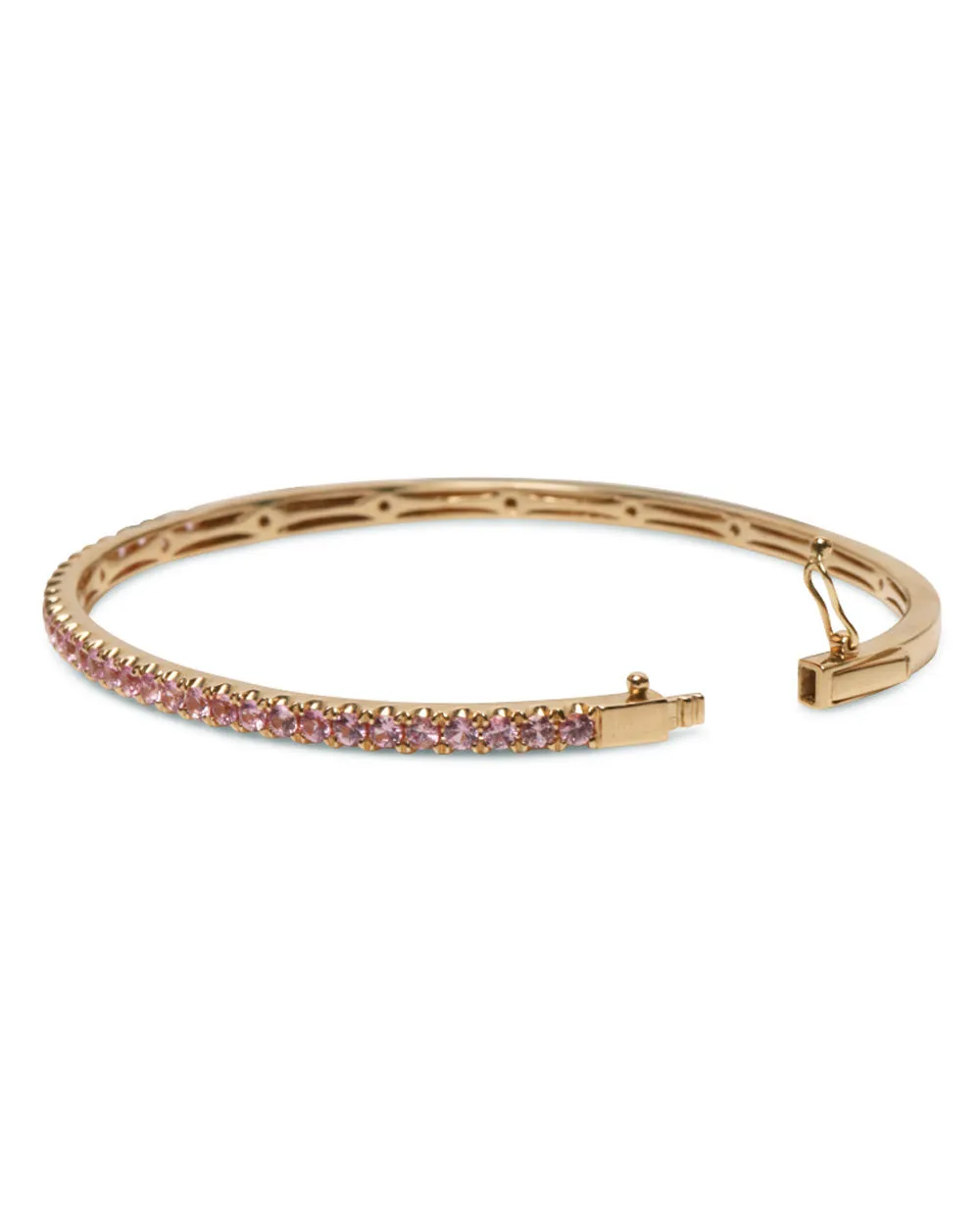 Pink Sapphire Gold Bangle