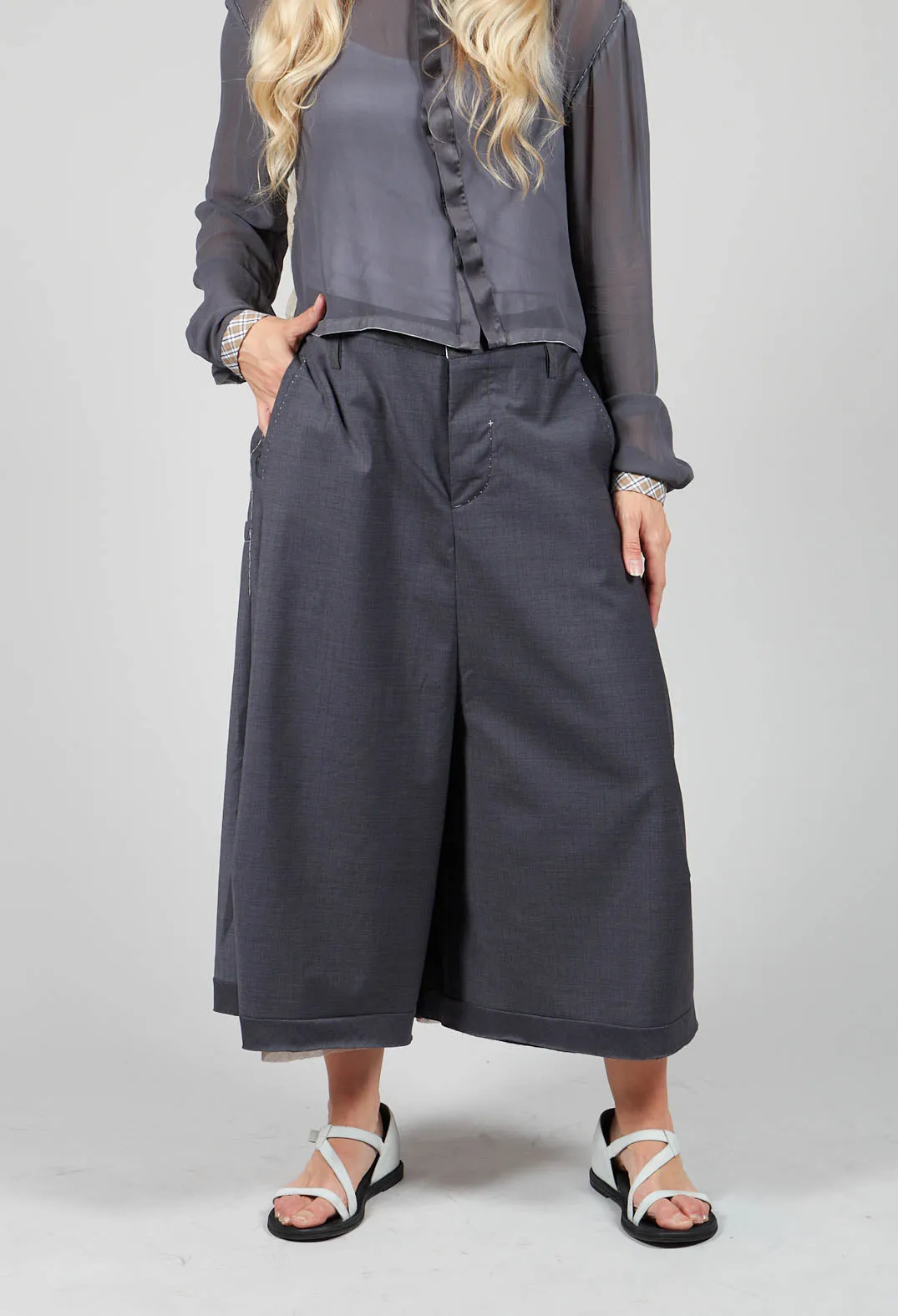 Pinstripe Culottes in Original Grey