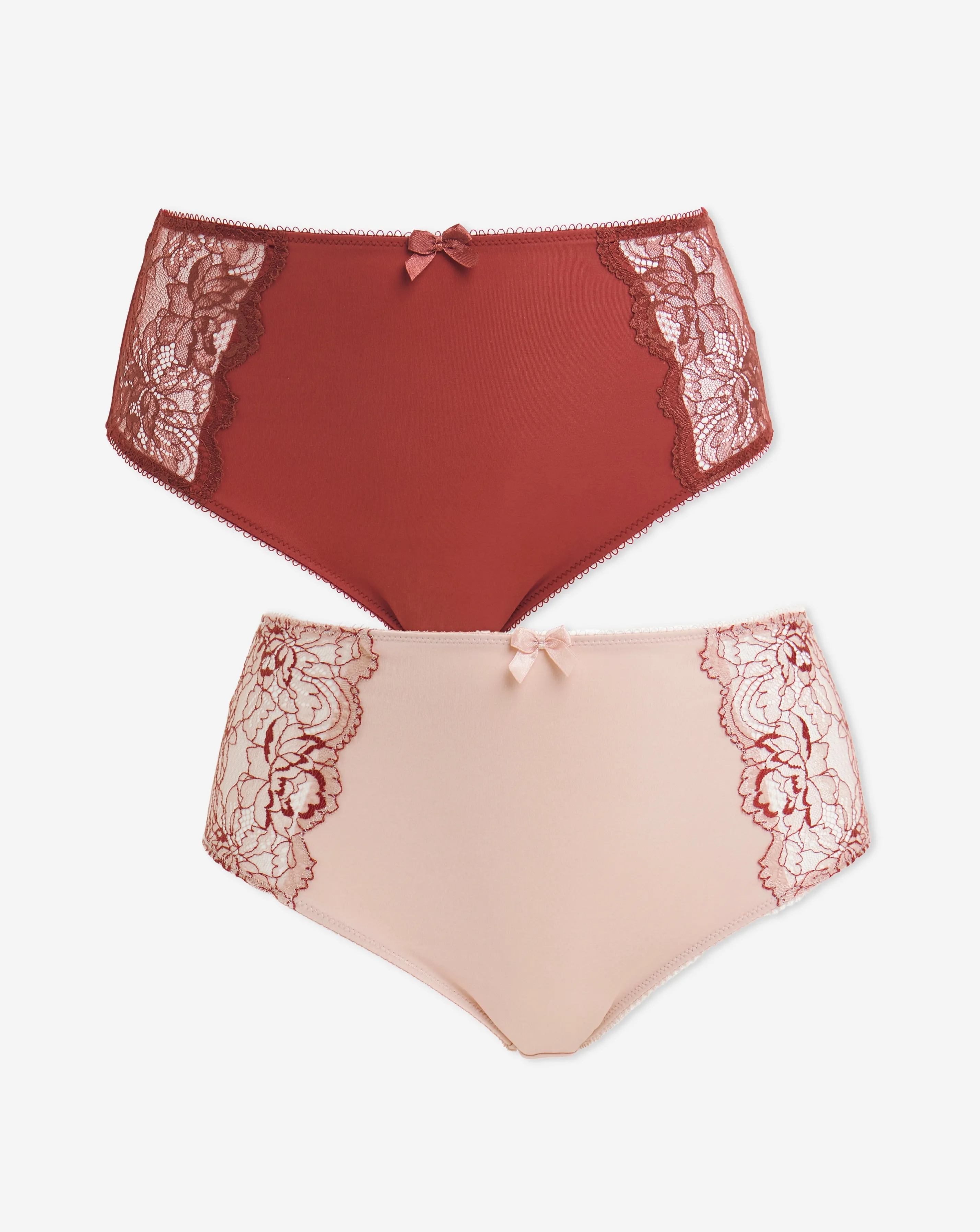 Pretty Secrets 2 Pack Ella Lace Full Brief Knickers | Simply Be