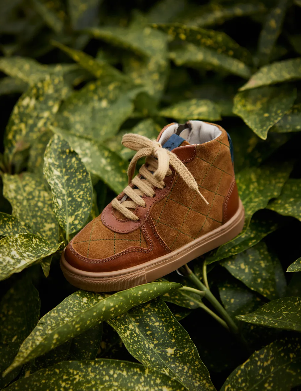 Quilted sneaker - Cognac