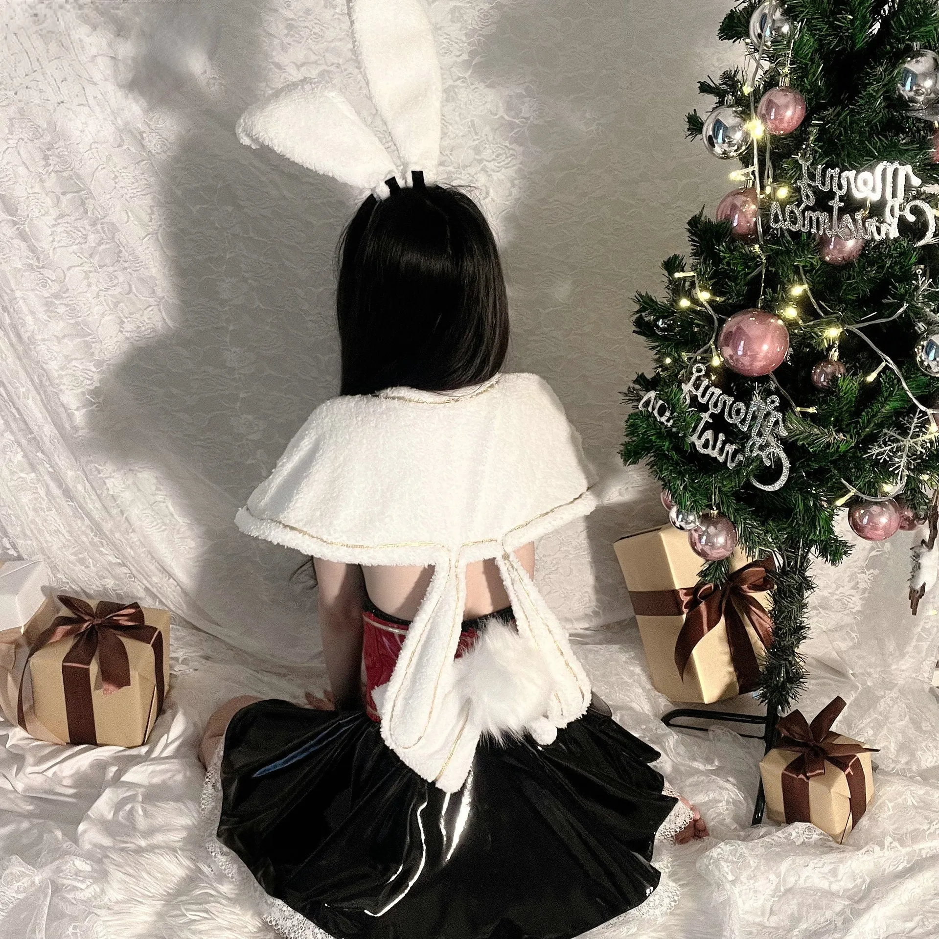 Rabbit Ear Leather Cosplay Dress