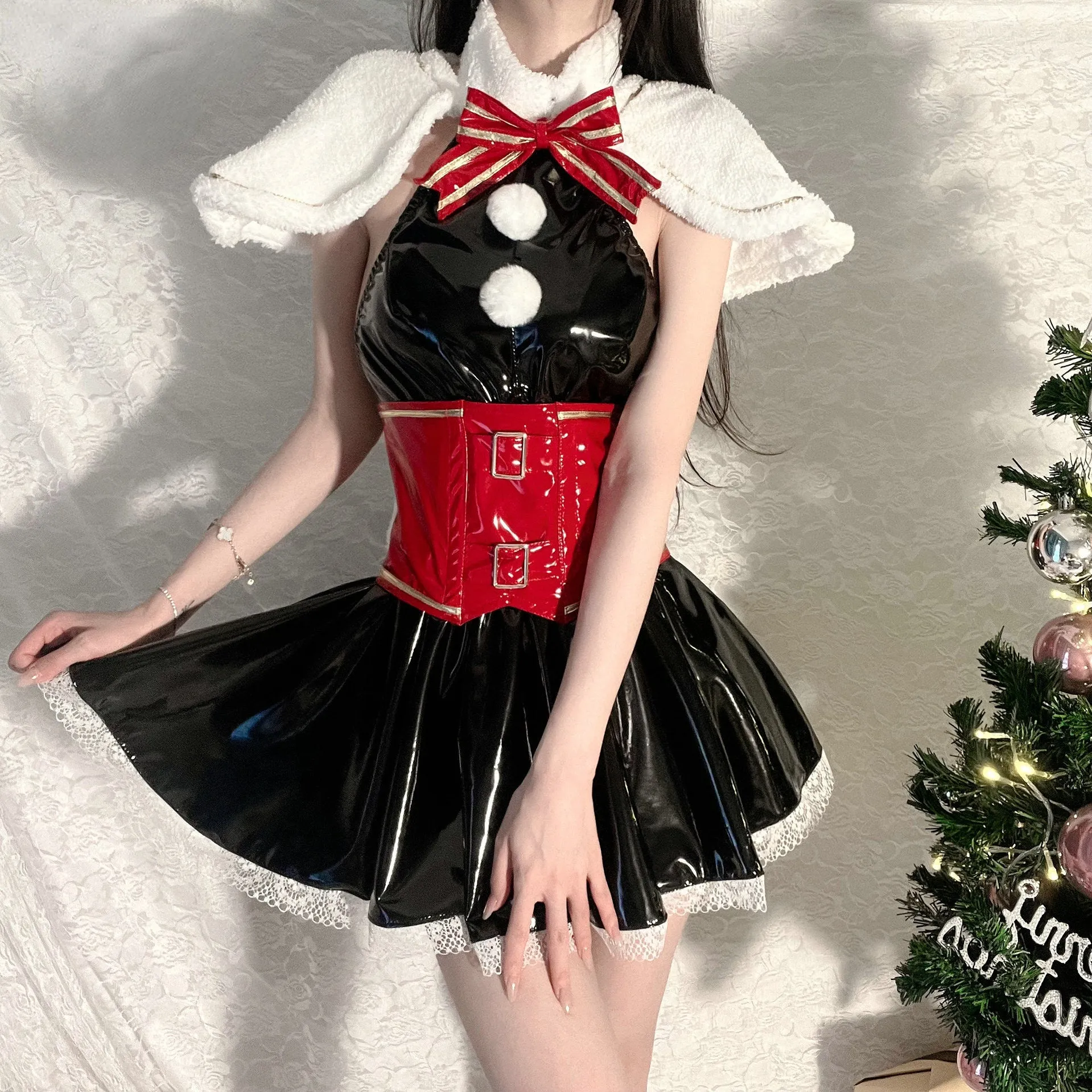 Rabbit Ear Leather Cosplay Dress