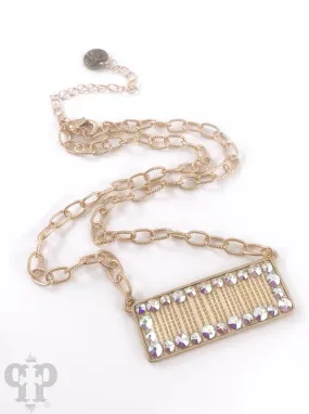 Rectangle Bar Necklace AB - Pink Panache