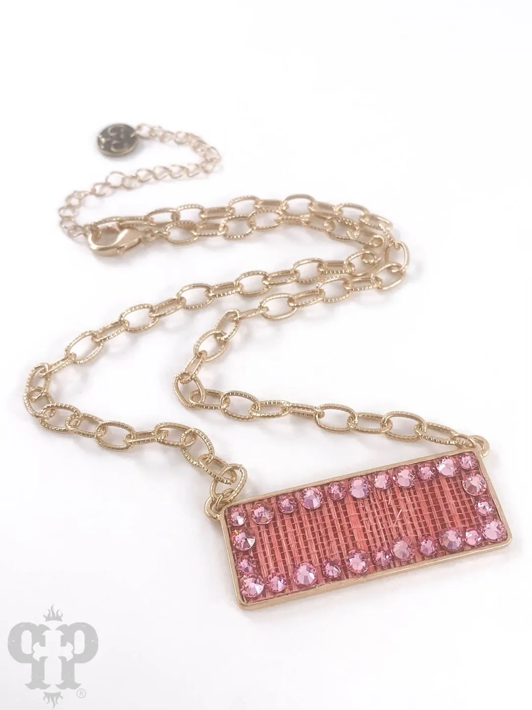 Rectangle Bar Necklace Pink - Pink Panache