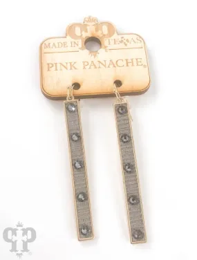 Rhinestone Gray Earrings - Pink Panache