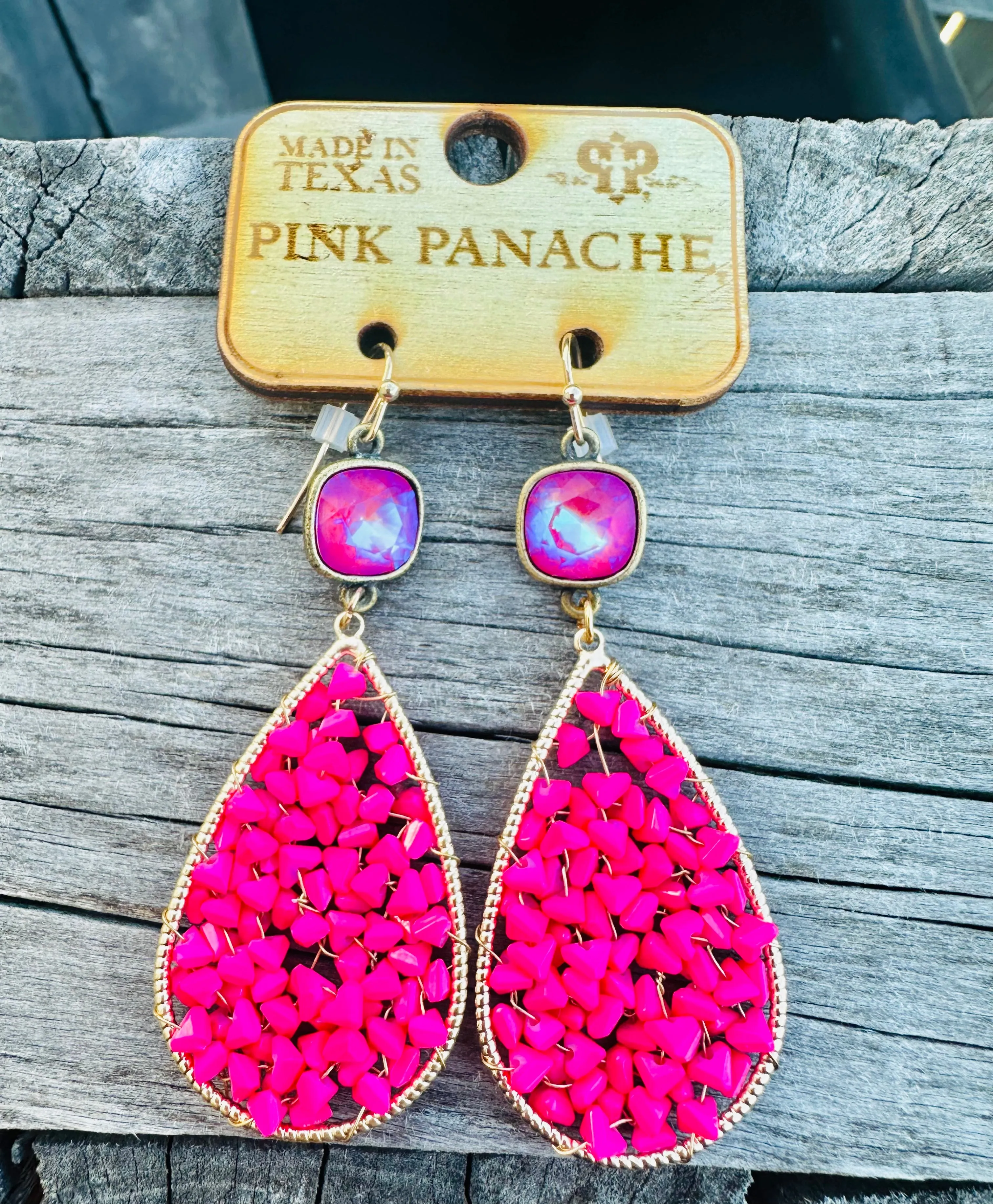 Rock Solid Earrings - Pink Panache