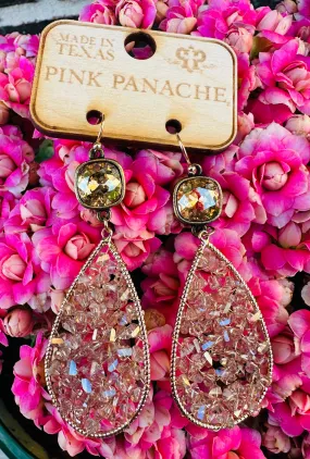 Rock Stone Bronze Earrings - Pink Panache