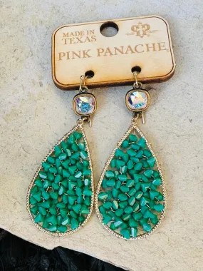 Rock Stone Green Earrings - Pink Panache