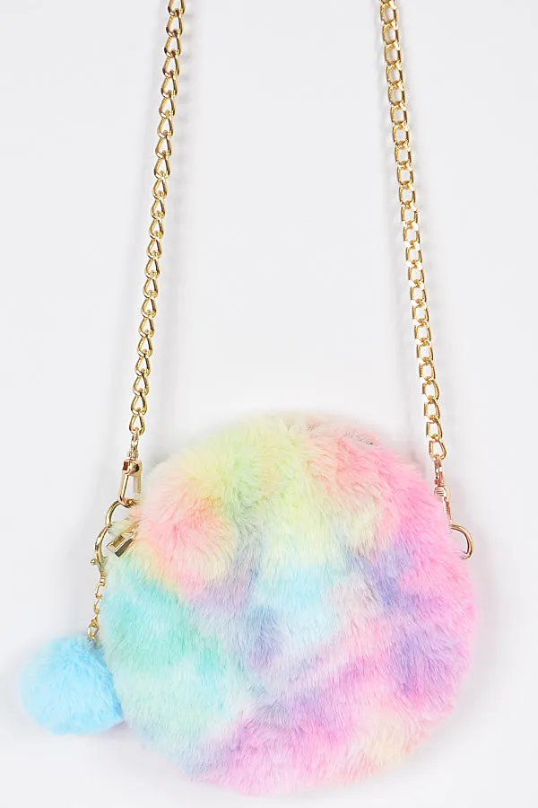 Round Multi Color Fur