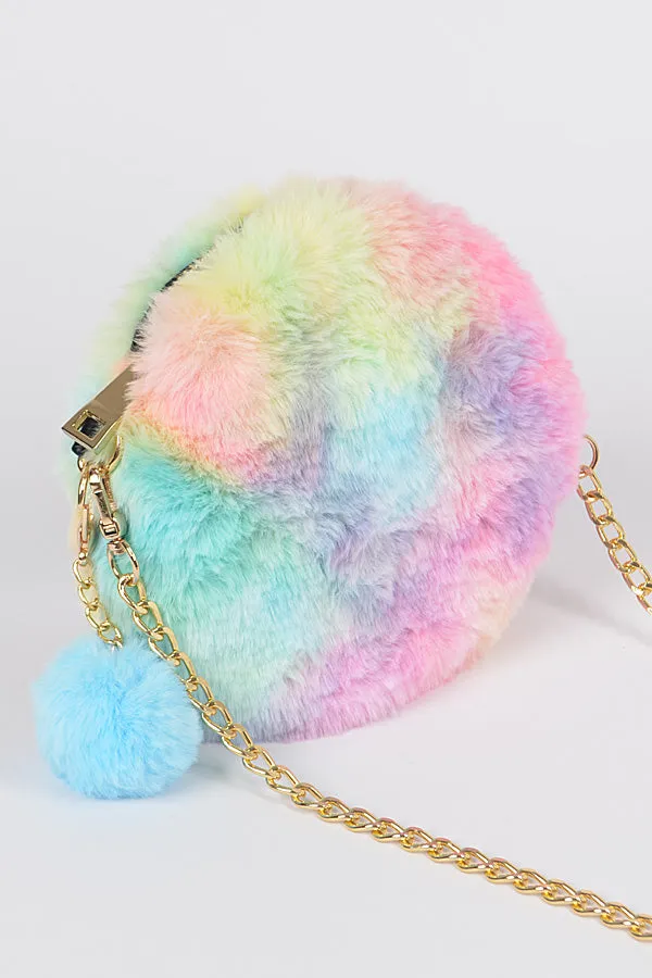 Round Multi Color Fur