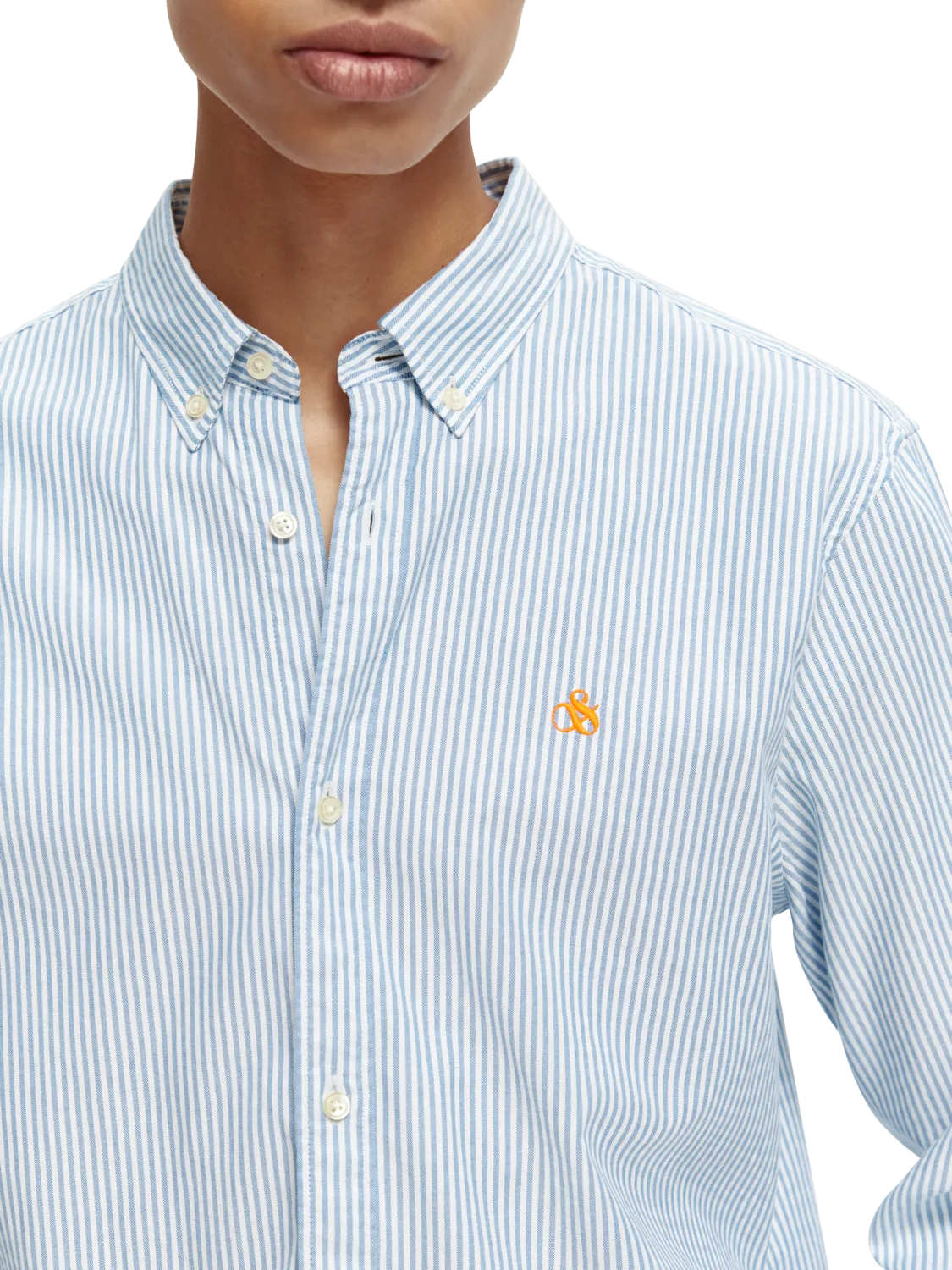 Scotch & Soda - Organic Cotton Shirt - Blue & White Stripe