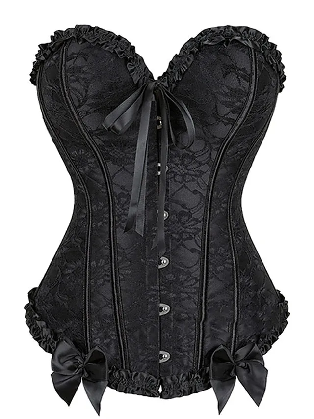 Seductive Black and Red Floral Corsets with Dark Blue Accents - Sleeveless Backless Design