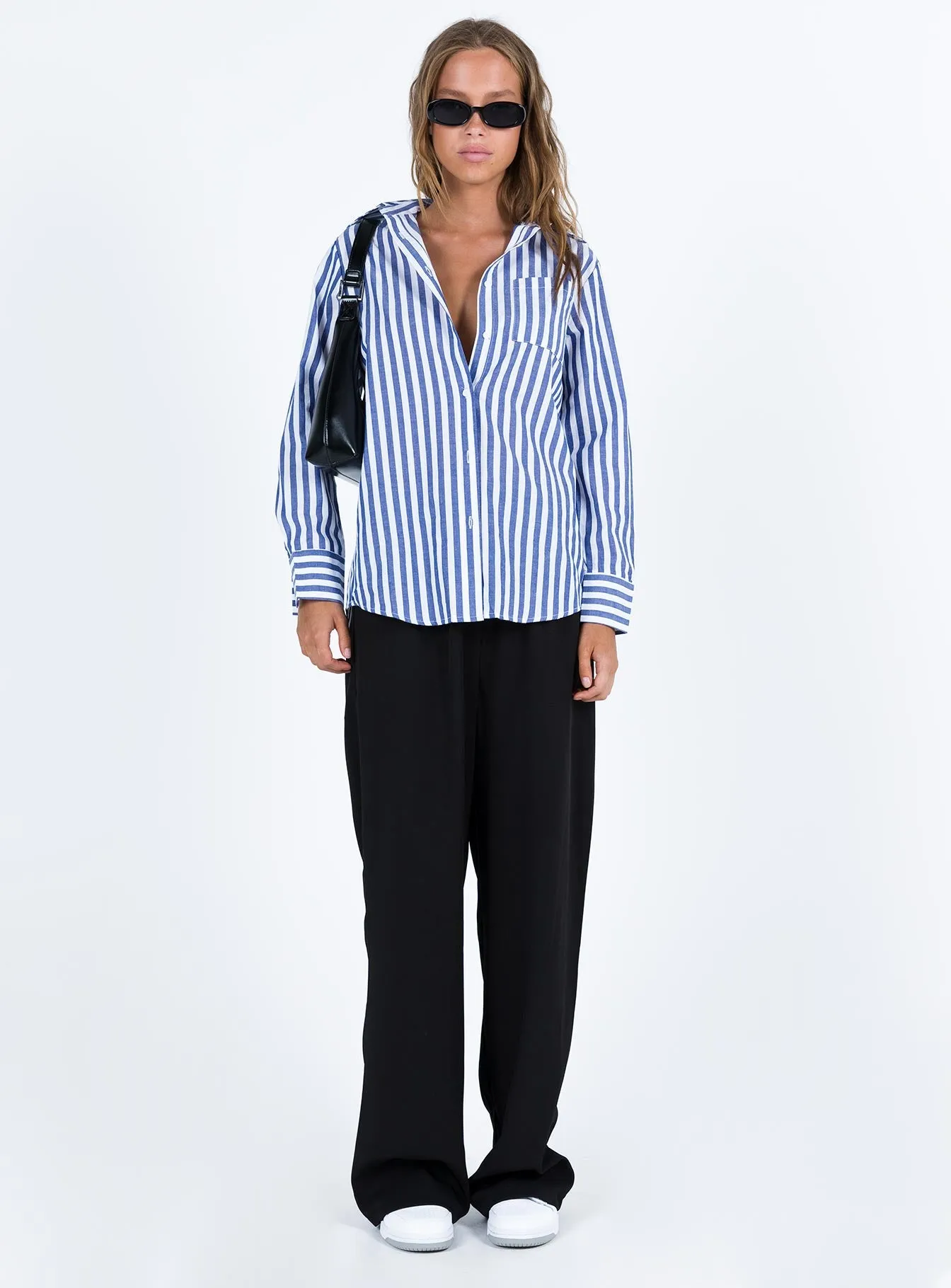 Shaylan Stripe Shirt Blue