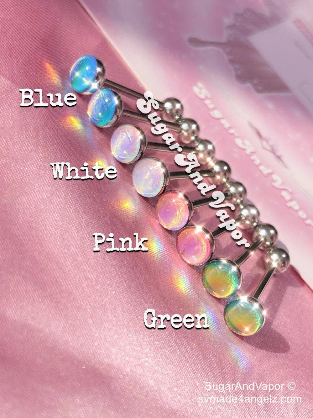 Shining Opal Barbell Tongue Ring