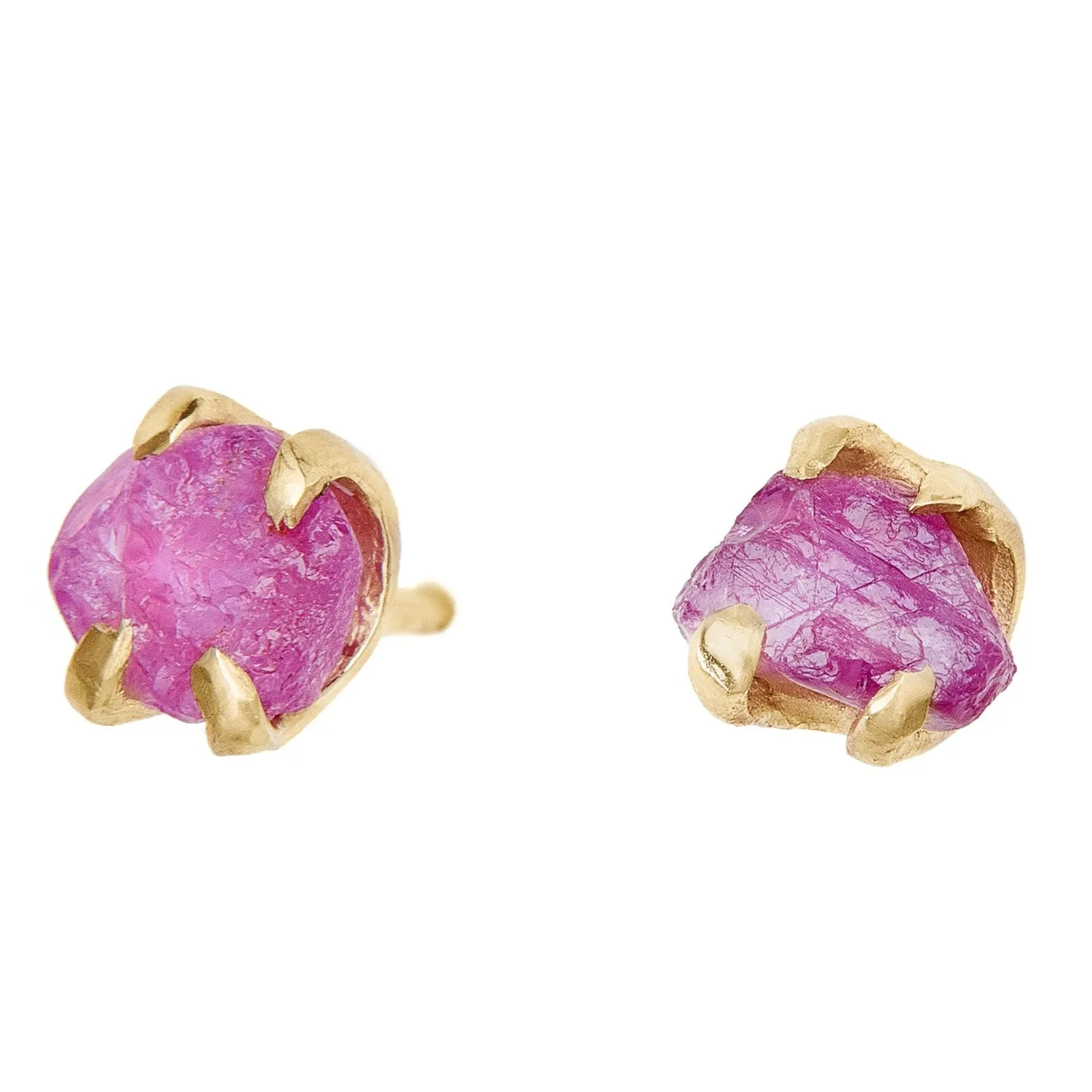 Sloan Rough Pink Montana Sapphire Studs