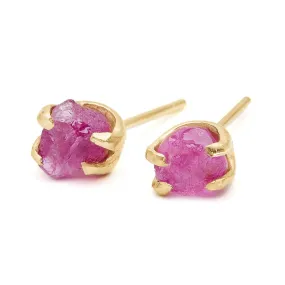 Sloan Rough Pink Montana Sapphire Studs