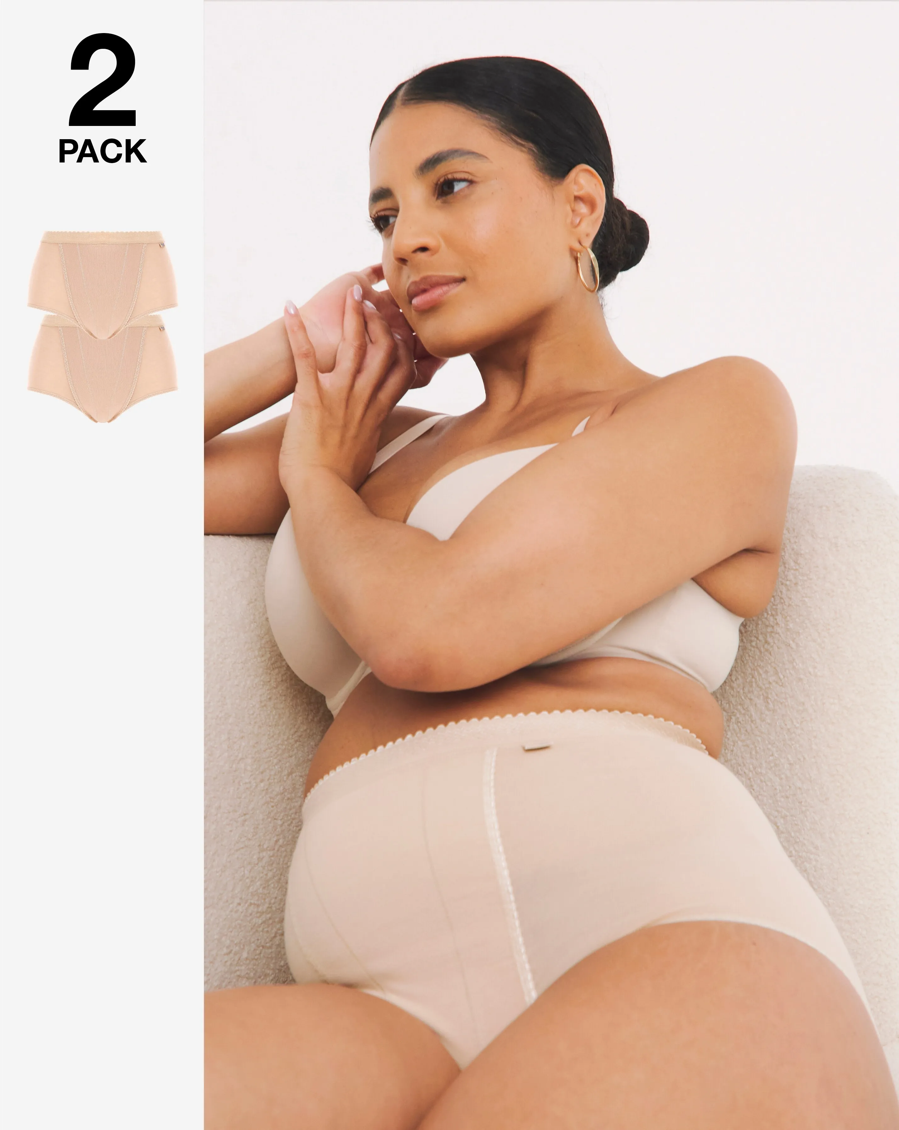 Sloggi 2 Pack Light Control Maxi Knickers | Simply Be