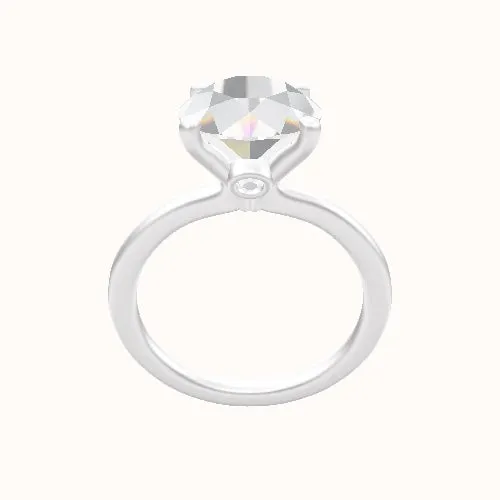 Solitaire Engagement Ring With Accent Diamond Head