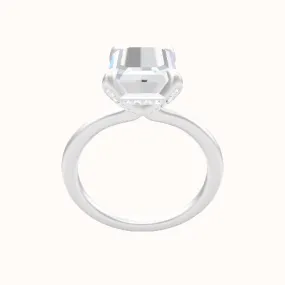 Solitaire Engagement Ring With Pave Basket Head