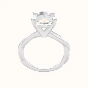 Solitaire Rope Engagement Ring With High Set Four Prong Head