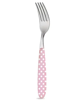 Stainless Steel Fork Pink Polka Dot