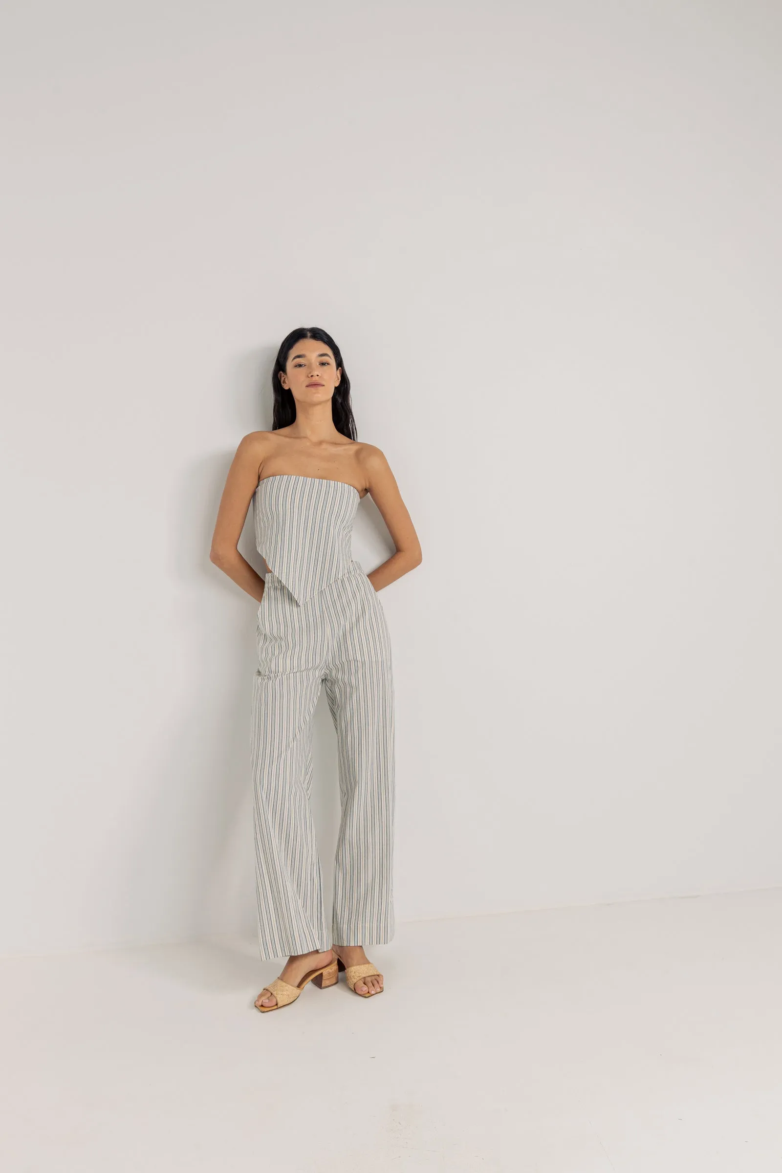 Stella Stripe Wide Leg Pant Blue Stripe