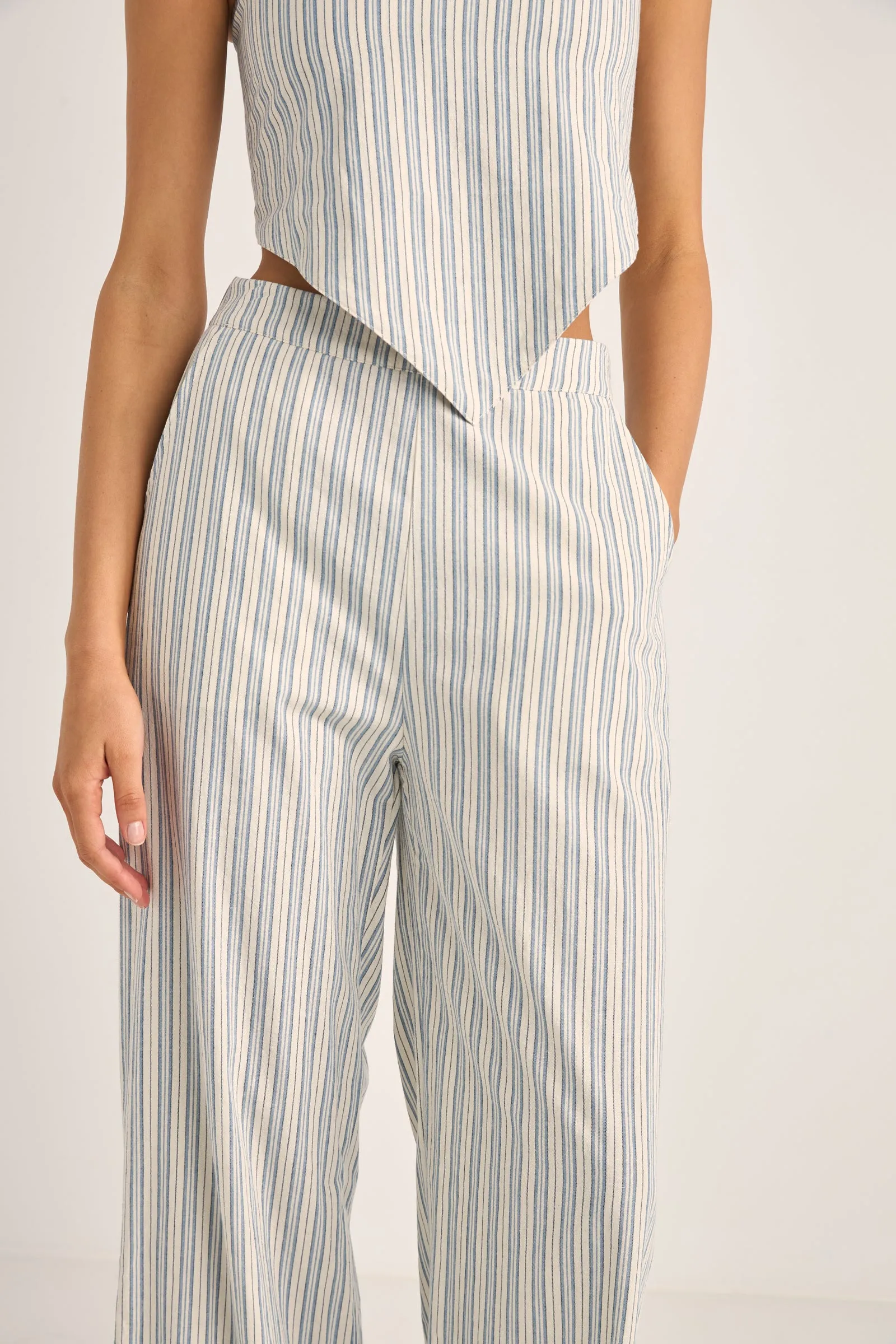 Stella Stripe Wide Leg Pant Blue Stripe