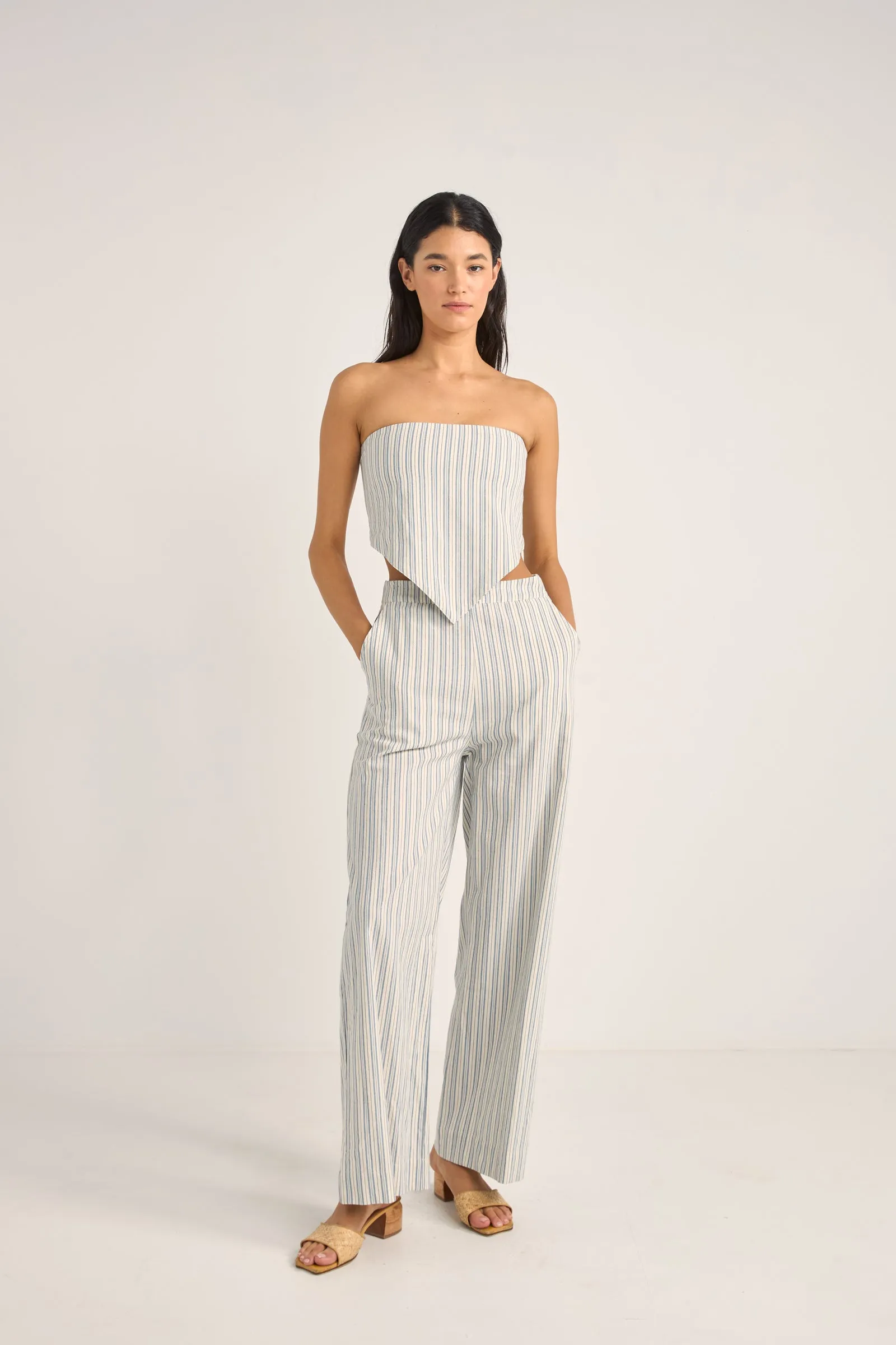 Stella Stripe Wide Leg Pant Blue Stripe