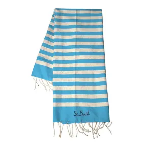 STRIPED FOUTA Woman Light Blue 