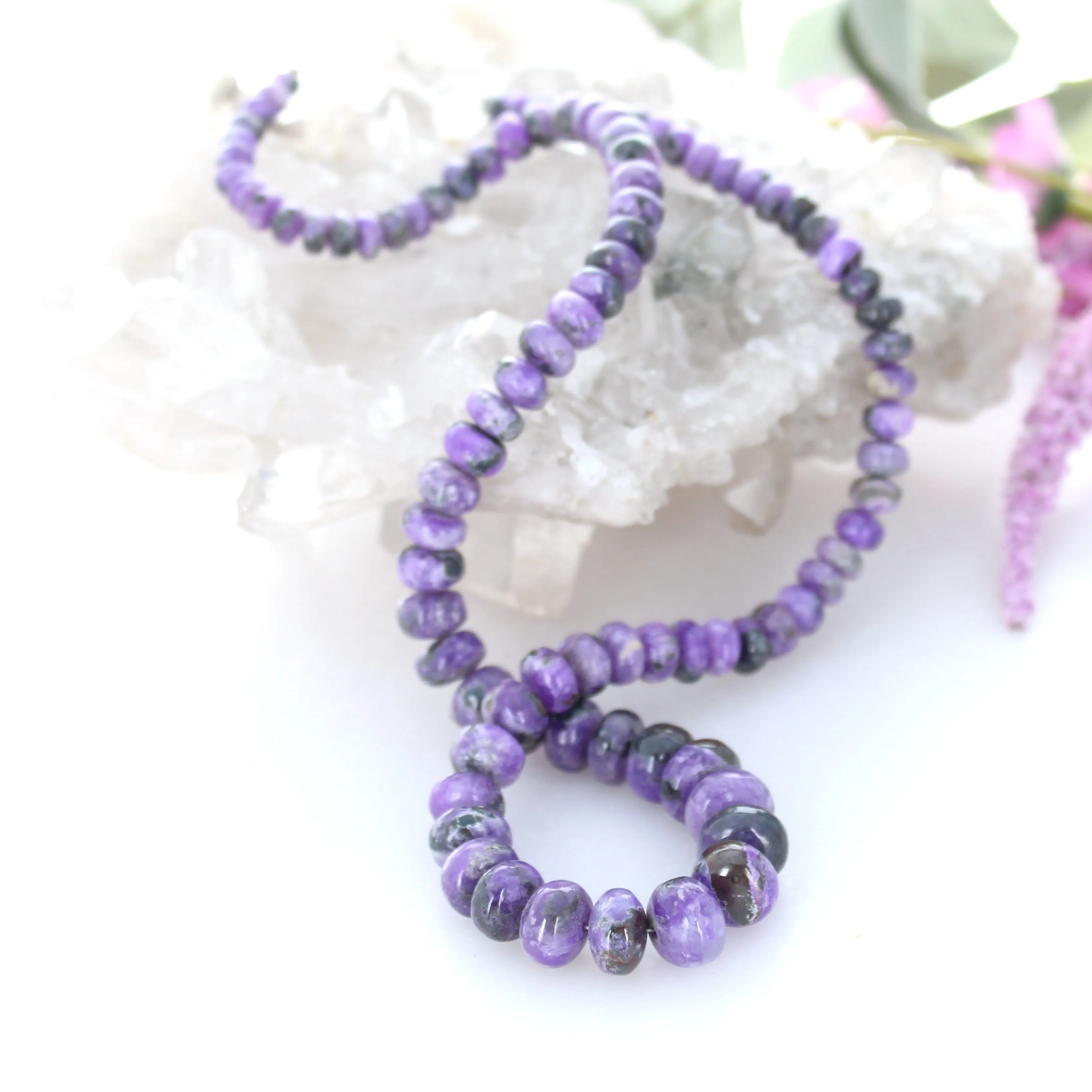 Stunning Genuine African Purple Sugilite Rondelle Beads 5.3-11mm