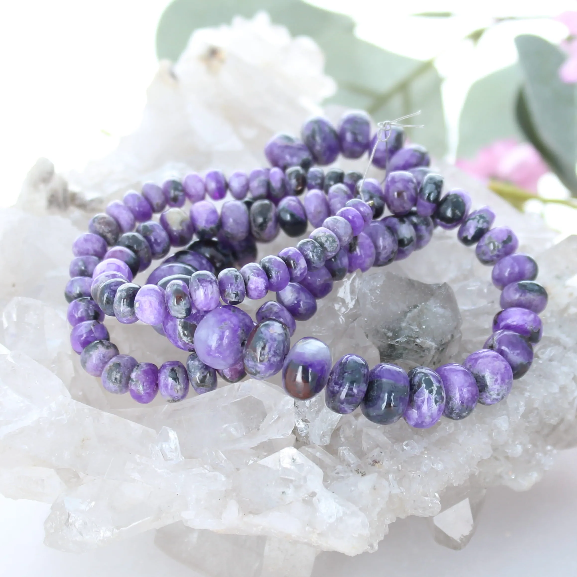 Stunning Genuine African Purple Sugilite Rondelle Beads 5.3-11mm