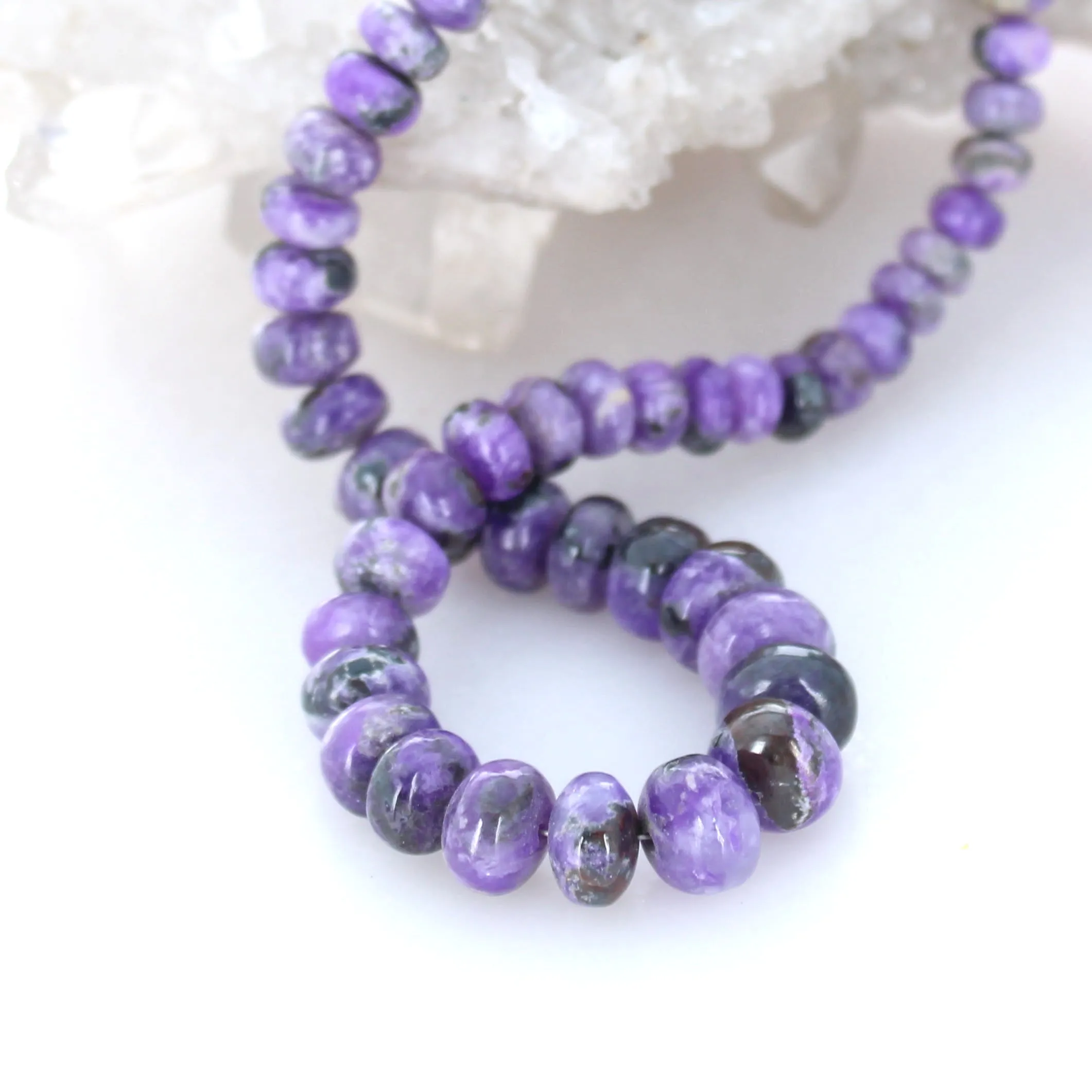 Stunning Genuine African Purple Sugilite Rondelle Beads 5.3-11mm