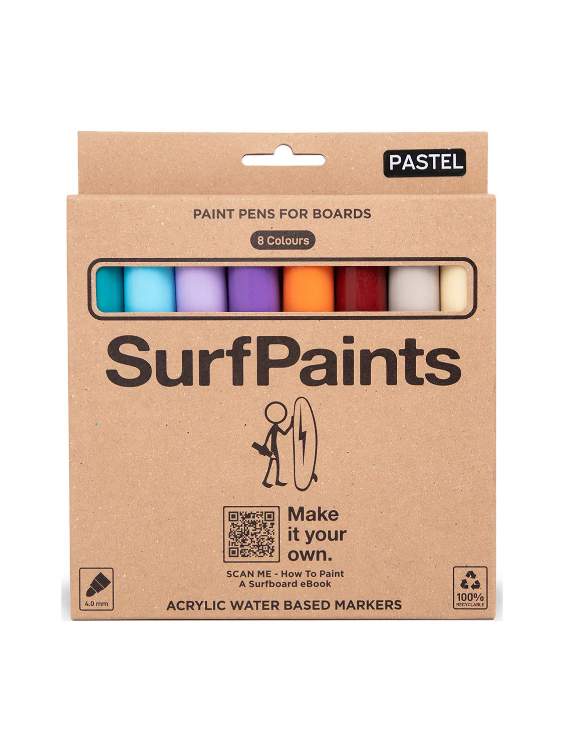 SurfPaints Acrylic Water Based Markers Pastel Set