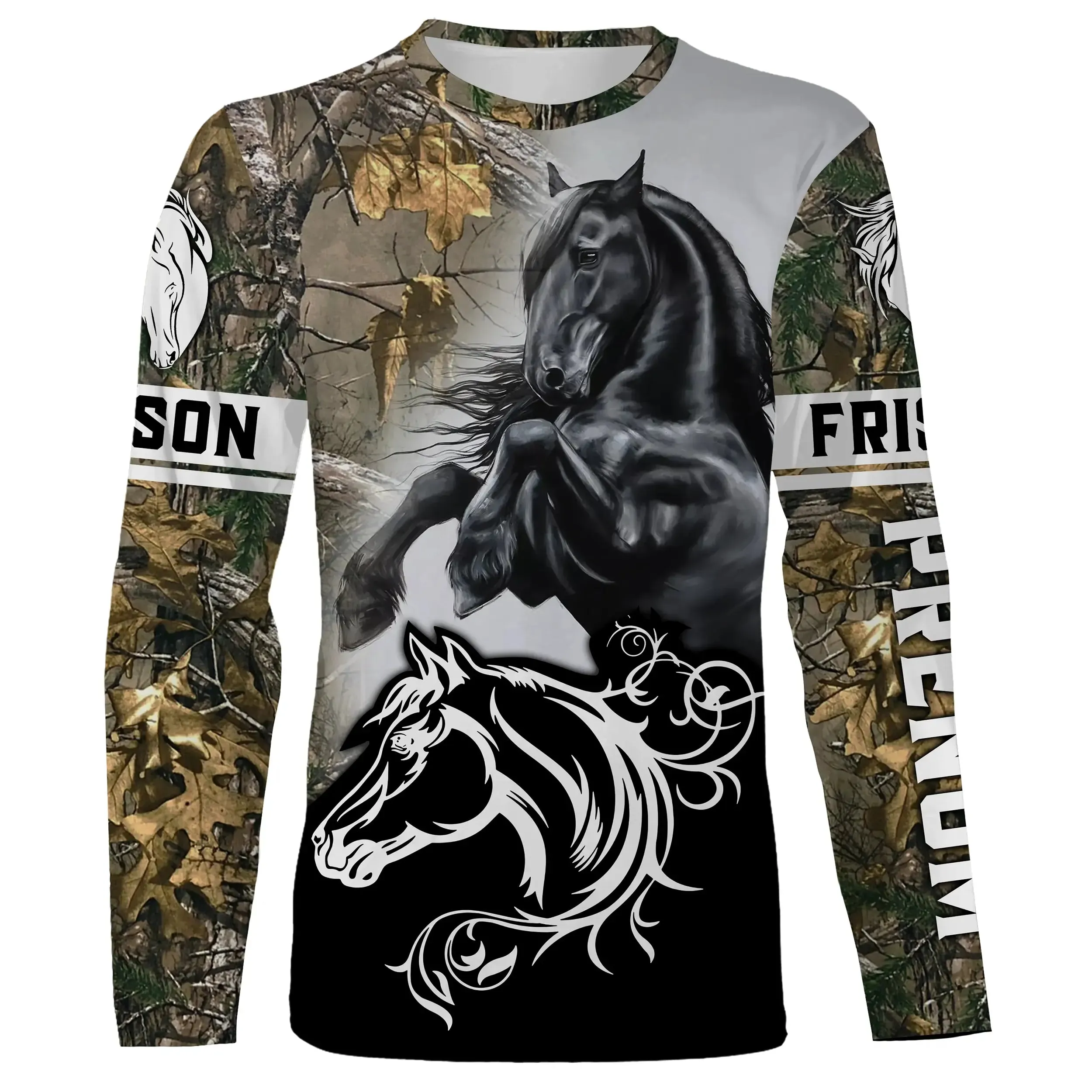 T-shirt Frison Cheval, Cadeau Personnalisé équitation, Chevaux Passion, Frison d'Amour - CT06072223