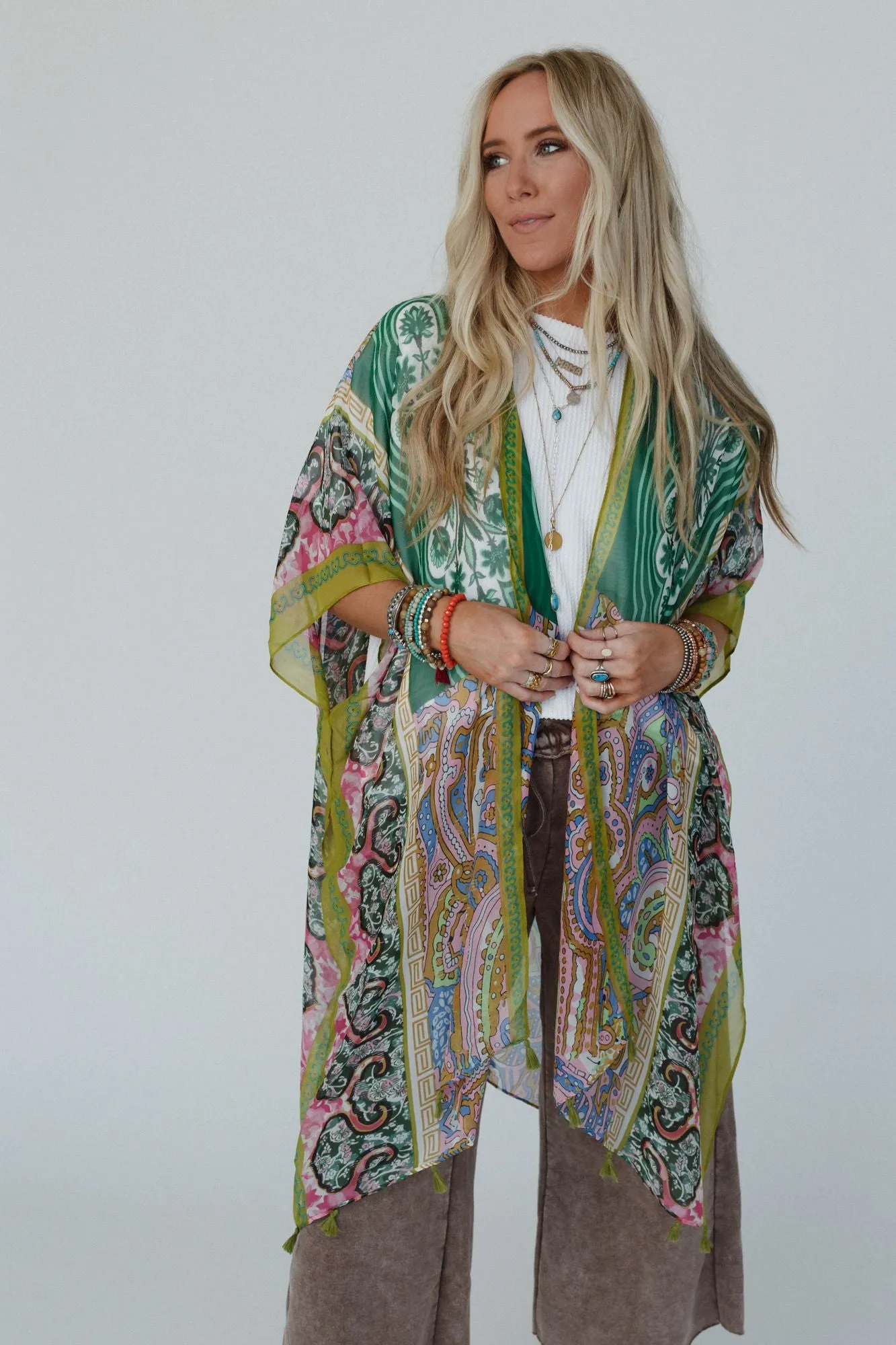 Tabitha Floral Kimono - Green